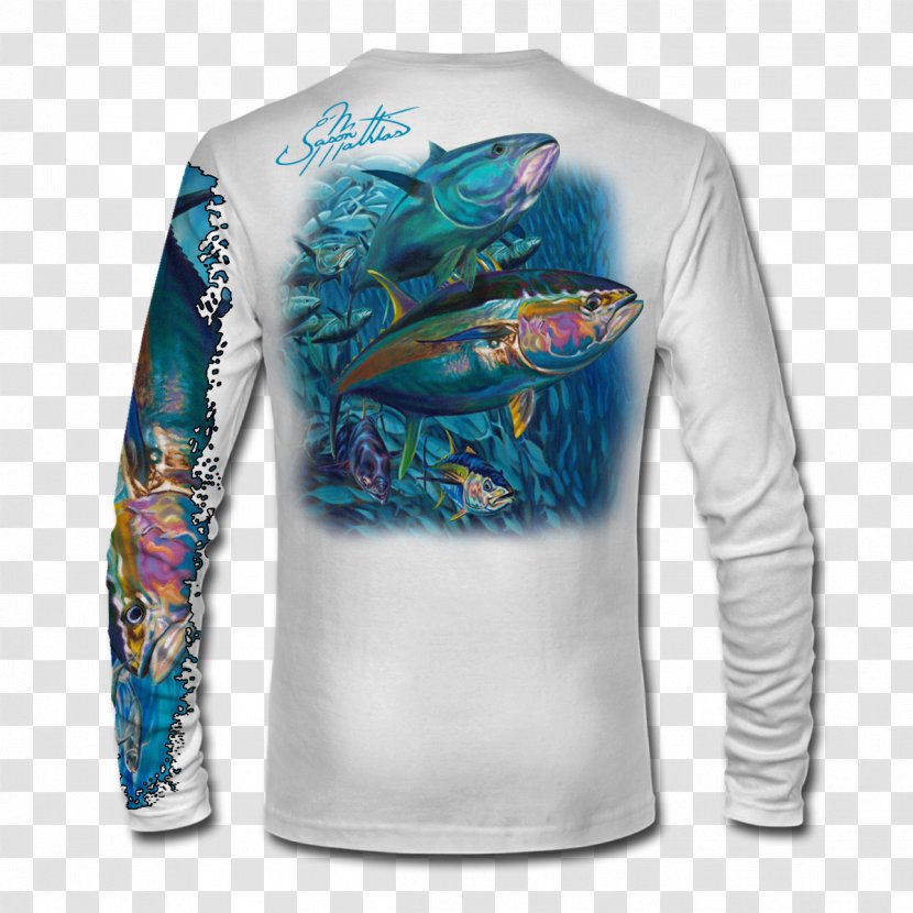 T-shirt Sleeve Clothing Fishing - Tuna Transparent PNG