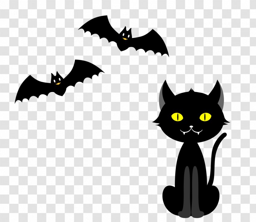 Black Cat Whiskers Halloween Clip Art - Obake - Material Transparent PNG