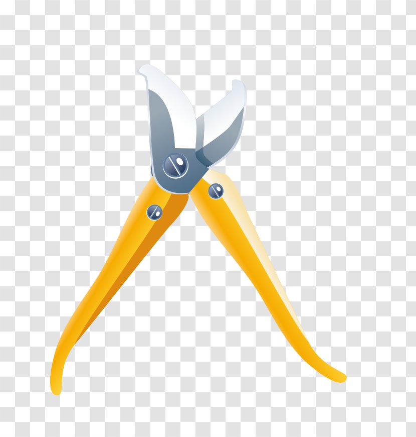 Garden Tool - Three-dimensional Vector Yellow Pliers Transparent PNG