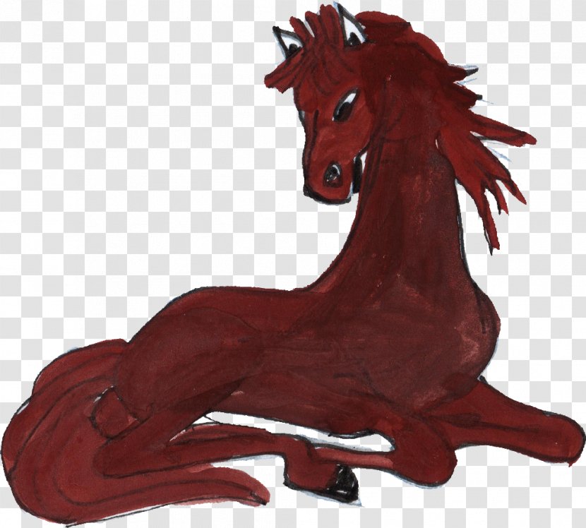 Mustang Stallion Arabian Horse Pony Black - Dragon - Drawing Transparent PNG
