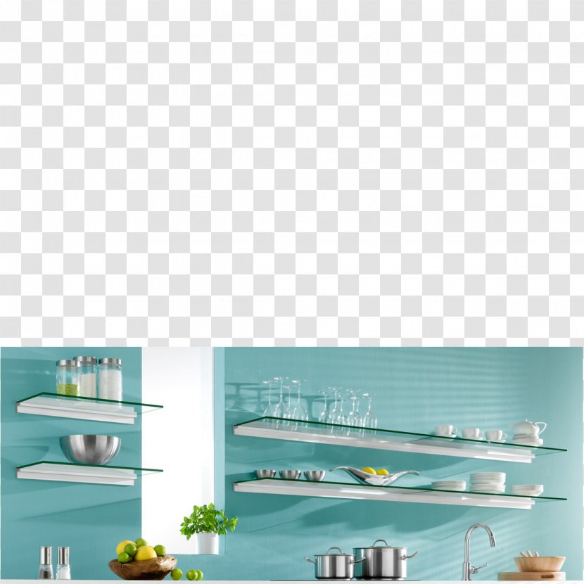 Shelf Kitchen Furniture Light-emitting Diode Glass - Turquoise Transparent PNG