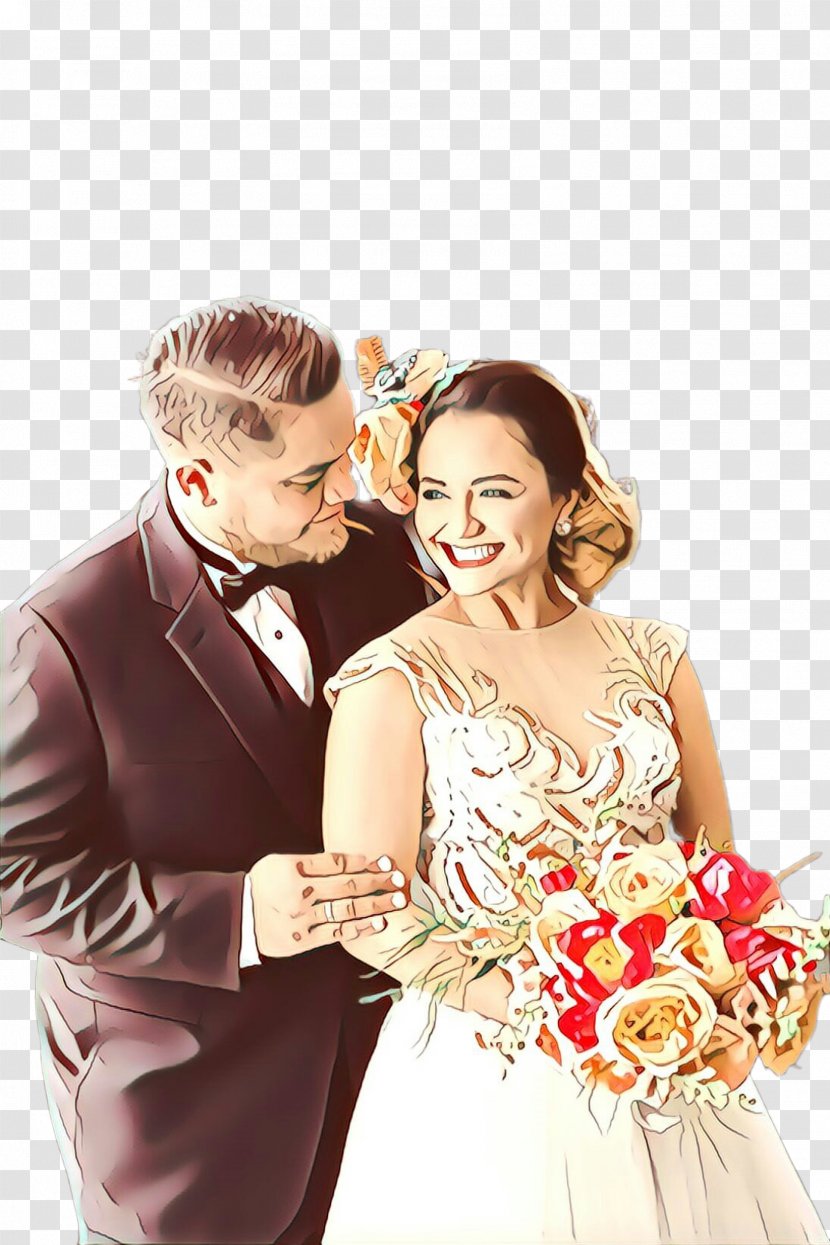 Bride And Groom Cartoon - Hair - Style Tuxedo Transparent PNG