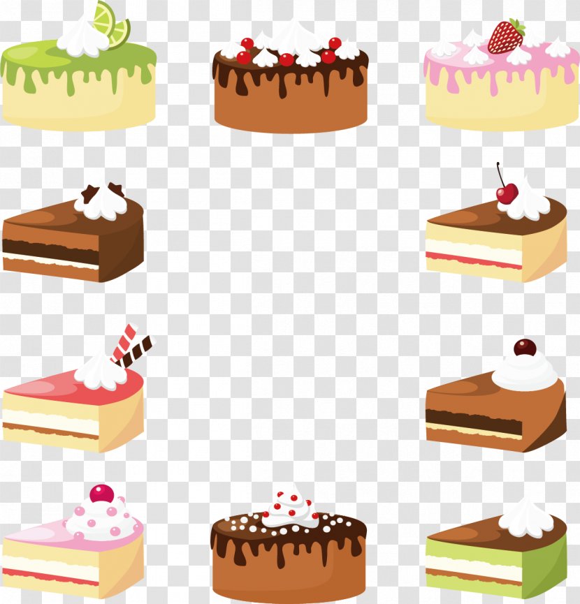 Ice Cream Cupcake Chocolate Cake Fruitcake - Vector Delicious Transparent PNG