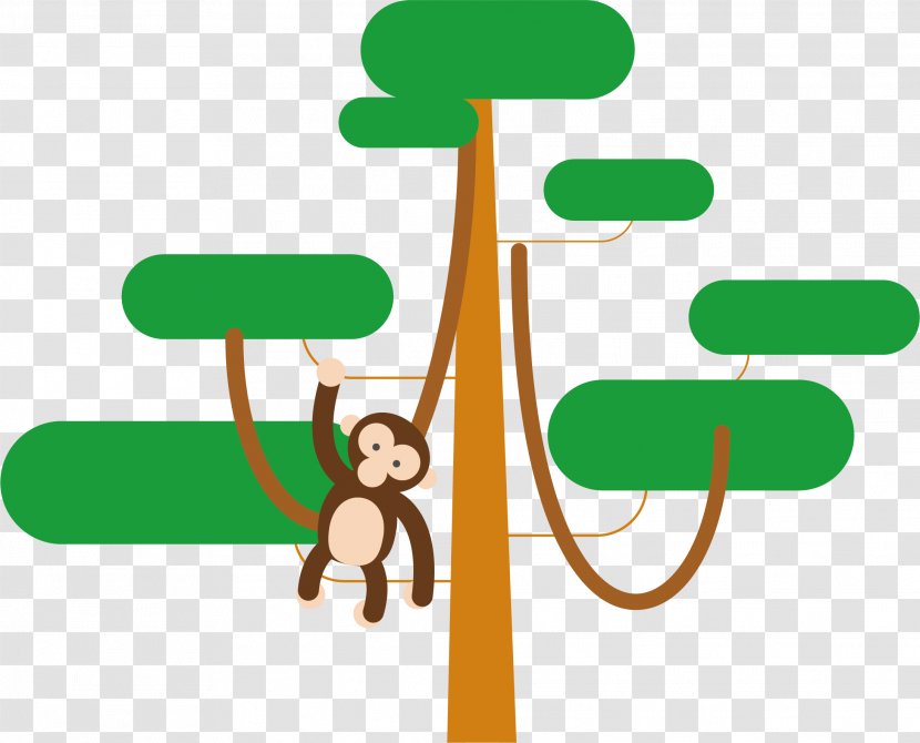 Tree Monkey Euclidean Vector - Symbol - Hand Painted Climbing Poster Transparent PNG