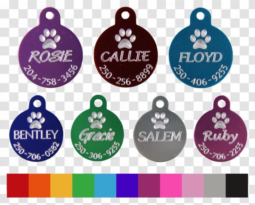 Dog Tag Cat Pet Horse - Purple - The Military Custom Engraved In Bones Transparent PNG