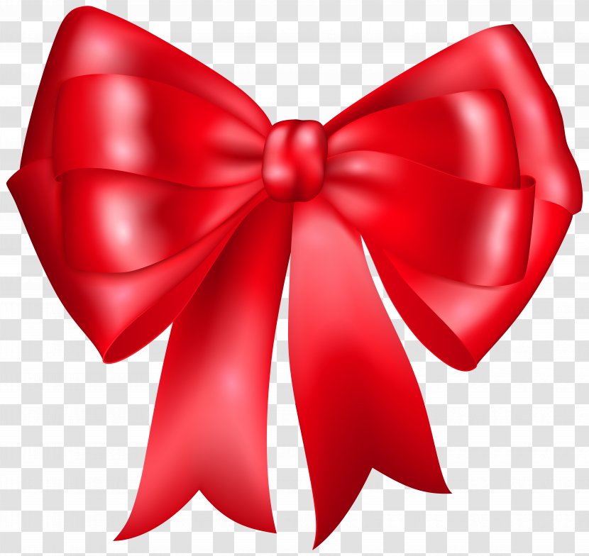 23red Ribbon Gift Wrapping - Love - Red Bow Clip Art Image Transparent PNG