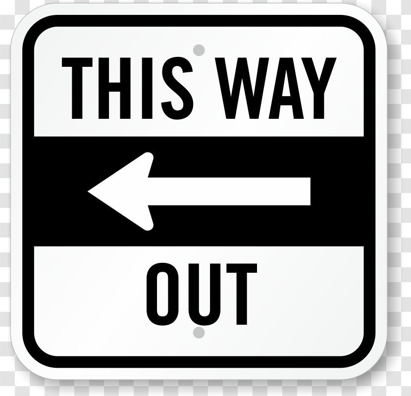 A Way Out Sign Clip Art - Data - Directional Signages Transparent PNG