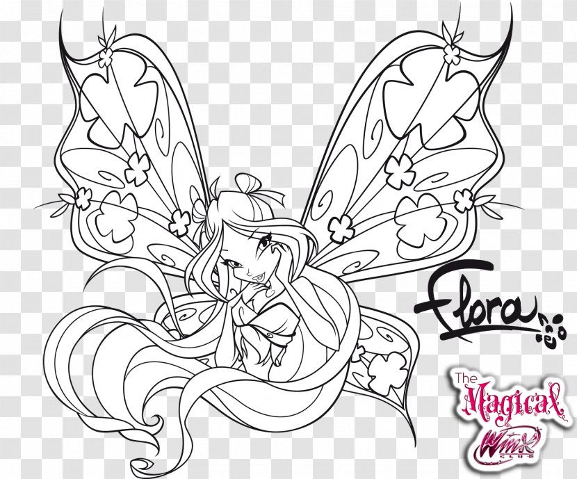 Line Art Bloom Drawing Coloring Book - Mythical Creature - Winx Club 3d Magic Adventure Transparent PNG