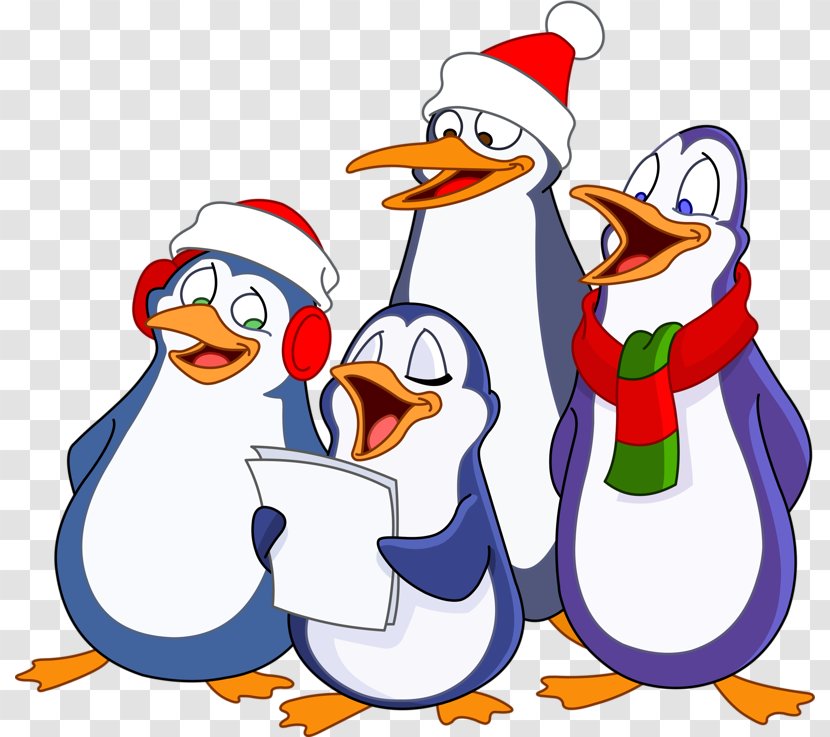 Penguin Christmas Carol Illustration - Flightless Bird Transparent PNG