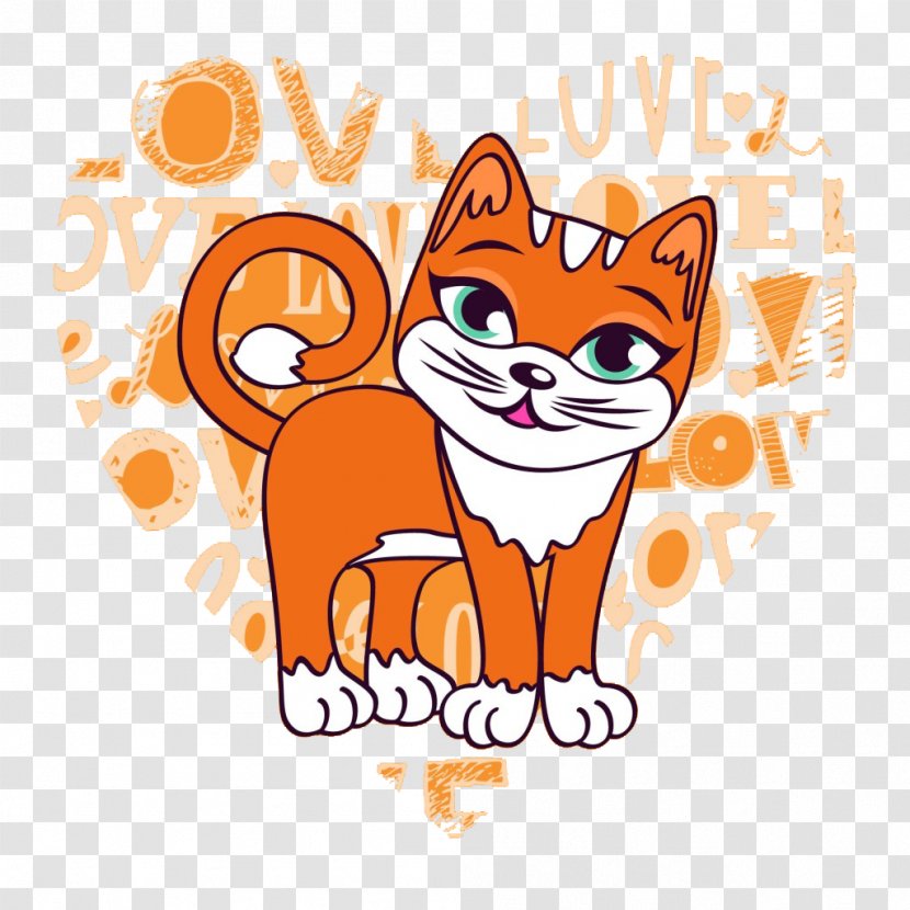 Kitten Whiskers Cat Illustration - Vertebrate - Orange Transparent PNG