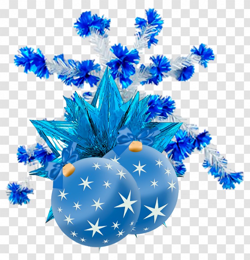 Christmas Ornaments Decoration - Blue - Flower Plant Transparent PNG