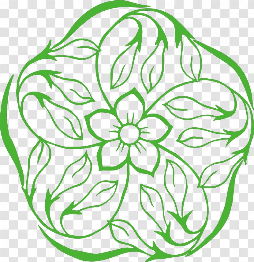Floral Design Adobe Illustrator Pattern - Line Art - Beautiful Green Transparent PNG