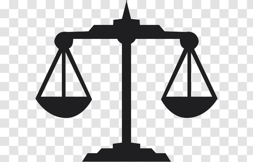 Measuring Scales Weight Justice Lawyer - Black And White - Balance Scale Transparent PNG