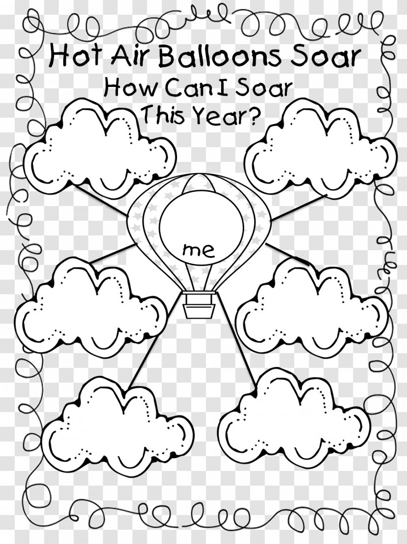 Goal Setting Hot Air Balloon Paper - Frame Transparent PNG