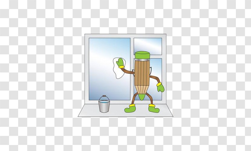 Cartoon Pencil Photography Illustration - Stock - Lovely Style, Innovative Window Cleaning Pattern Transparent PNG