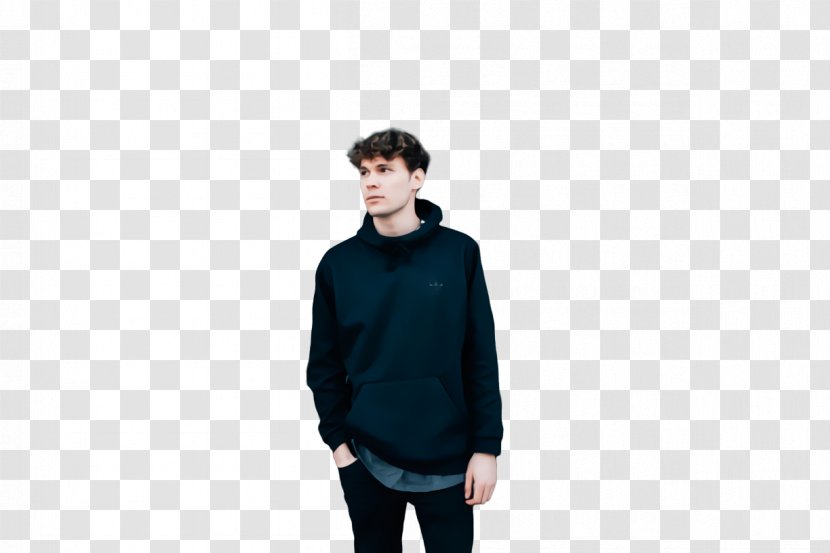 Sweatshirt T-shirt Jacket Sleeve Sweater - Black - Standing Transparent PNG