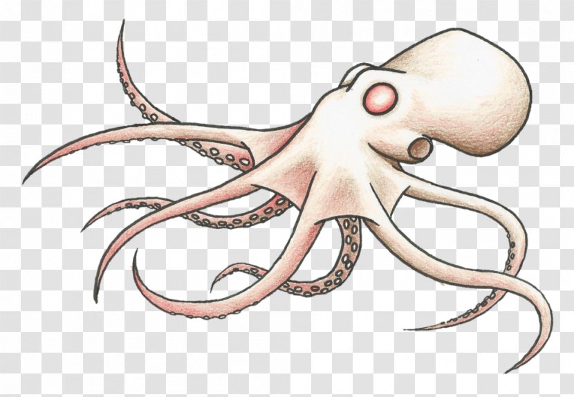 Octopus Squid Line Art Cartoon Clip - Tree - Pulpo Transparent PNG