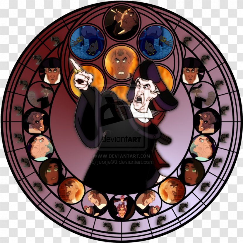 Stained Glass Claude Frollo Maleficent Window Cattivi Disney - Walt Company Transparent PNG