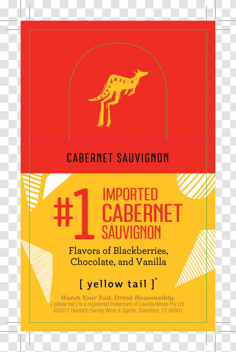 Wine Merlot Yellow Tail Shiraz Cabernet Sauvignon - Nevada - Shelf Talker Transparent PNG