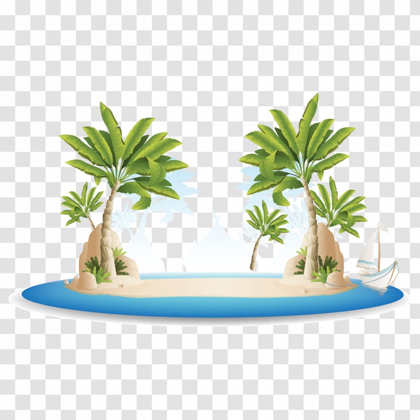 Tropical Islands Resort Hawaii Maldives Beach - Grass - Coconut Tree Material Transparent PNG