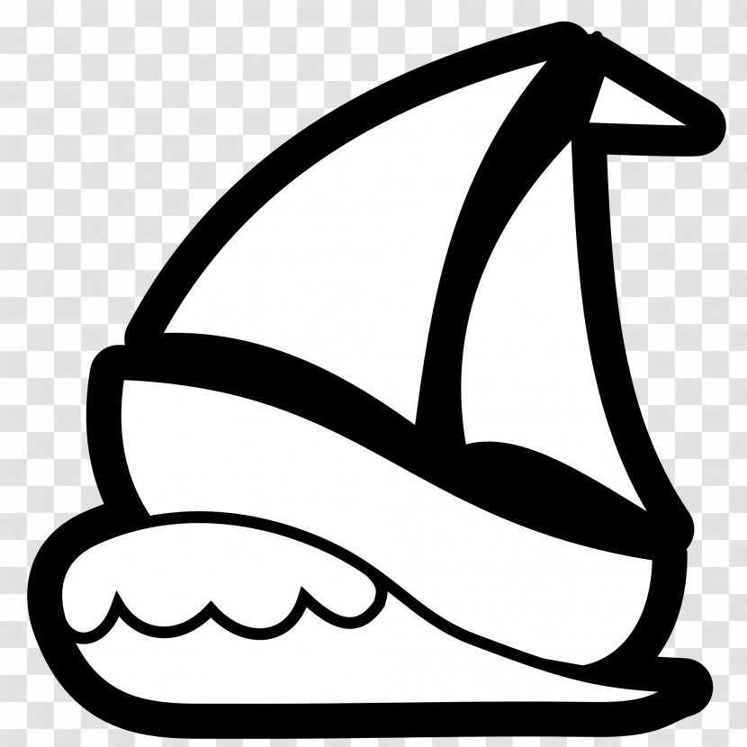 Sailboat Sailing Clip Art - Black And White Transparent PNG