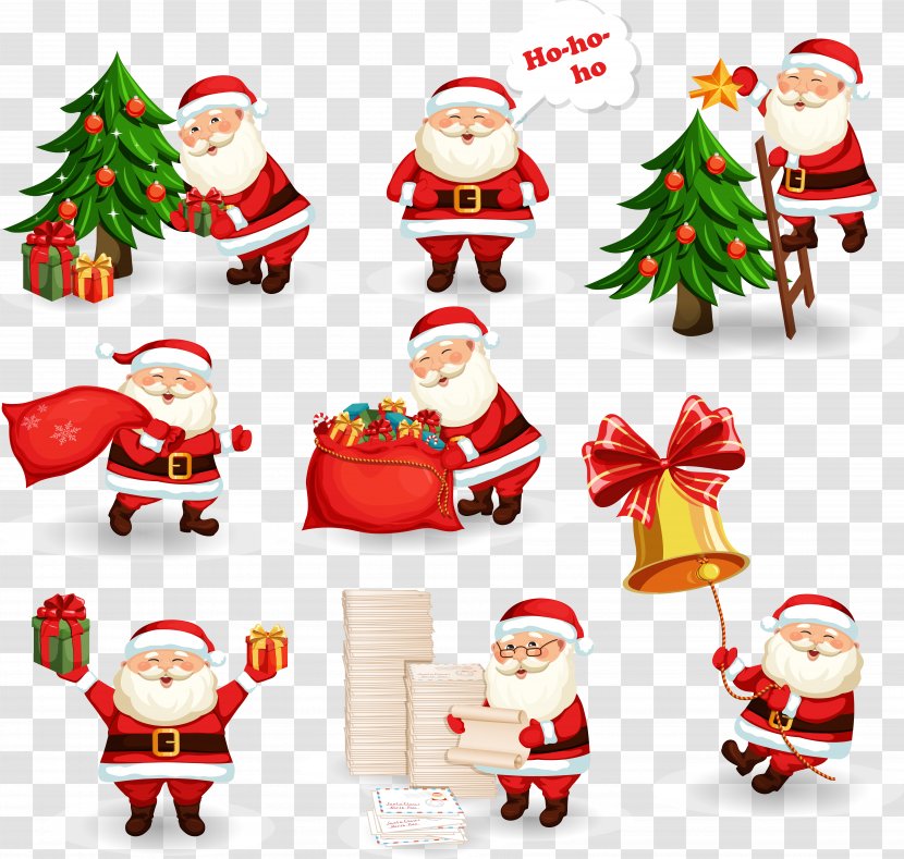 Santa Claus Christmas Gift Illustration - Vector Transparent PNG