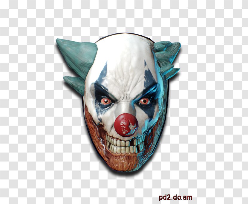 Payday 2 Payday: The Heist Evil Clown Mask - Cooperative Gameplay Transparent PNG