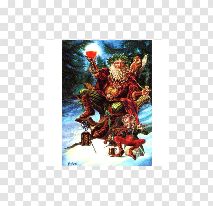 Yule Santa Claus Christmas Card Greeting & Note Cards - Holly King Transparent PNG