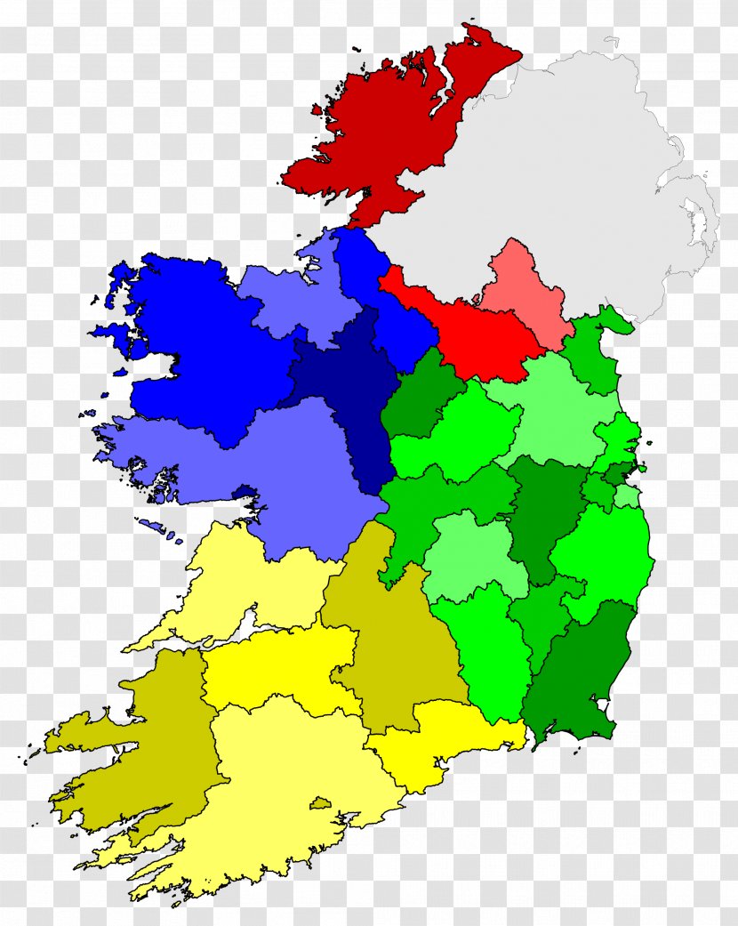 Republic Of Ireland Counties Map Irish County Transparent PNG