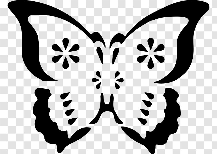 Butterfly Art Clip - Flower - Stencil Transparent PNG