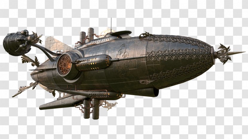 Steampunk City Airplane Airship Aircraft - Steam Punk Transparent PNG