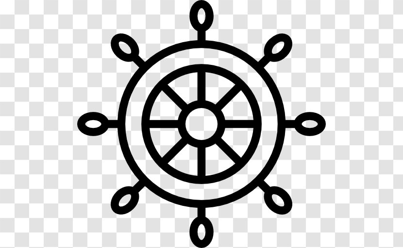 Ship's Wheel Car Boat Steering - Line Art Transparent PNG