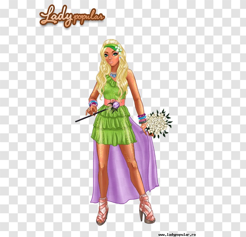 Lady Popular Cartoon Character Barbie Figurine - Watercolor Transparent PNG