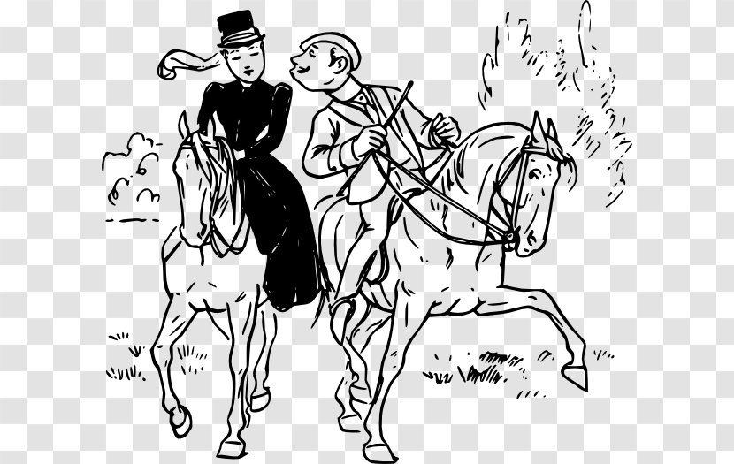Horse Equestrian Clip Art - Fictional Character - Cartoon Couple Vector Material Transparent PNG