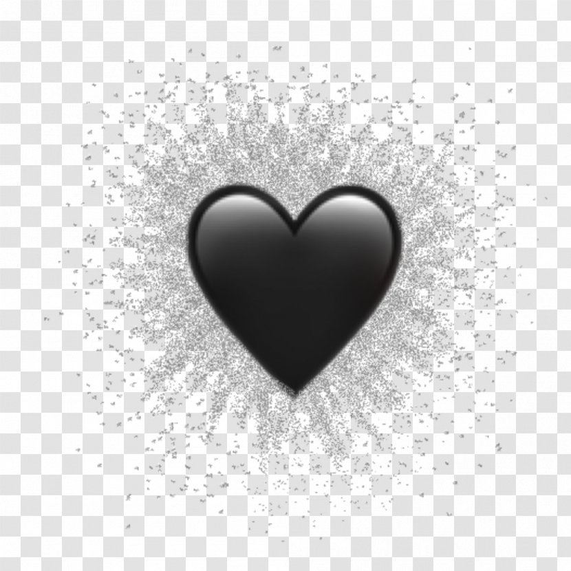 Black Heart Emoji - Tumblr - Symbol Blackandwhite Transparent PNG