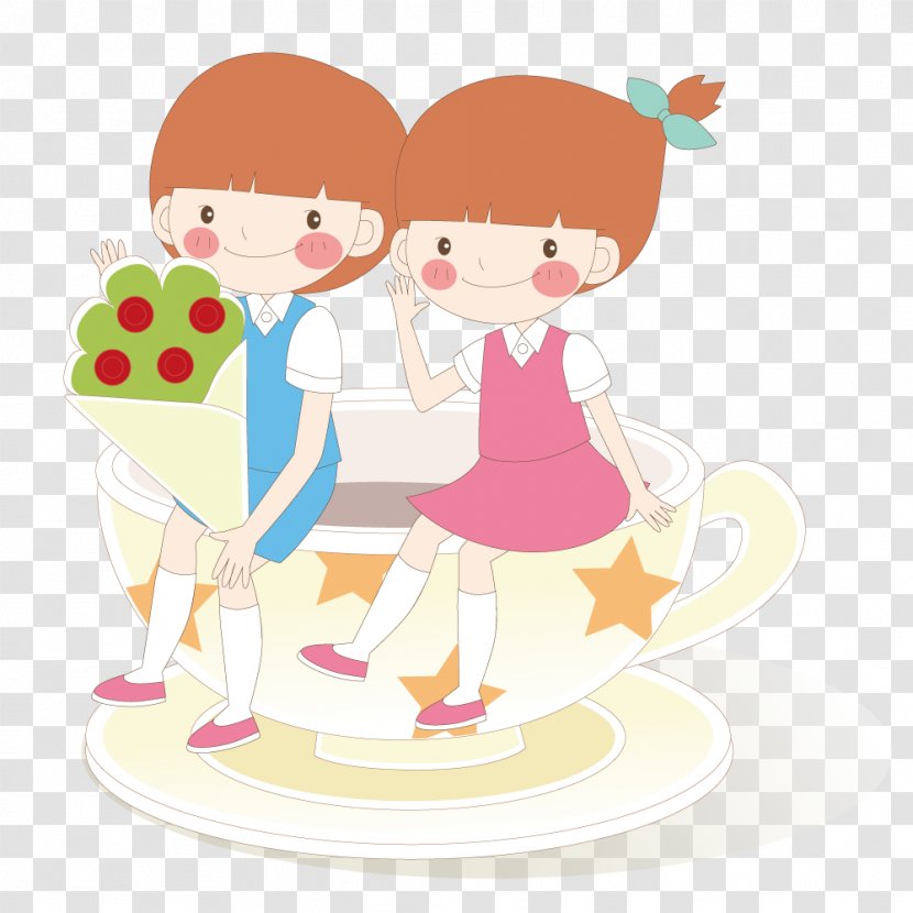 Coffee Cup Mug - Drink - Sisters Sitting On The Transparent PNG