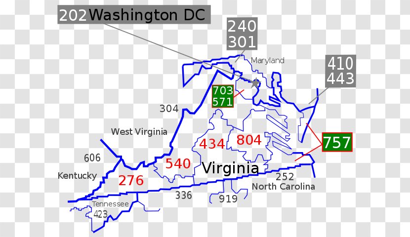 Washington, D.C. Area Code 276 Telephone Numbering Plan Maryland - Map Transparent PNG