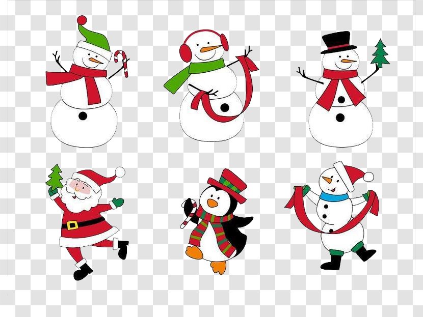 Santa Claus Christmas - Ornament - Happy Snowman Transparent PNG