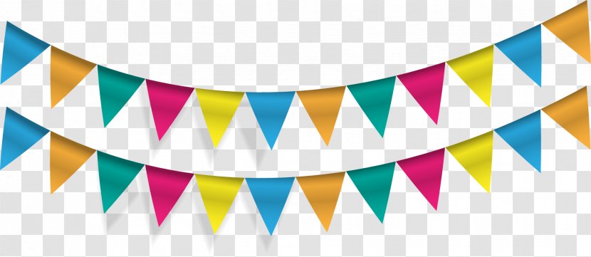 Pennon Flag Banner Party Bunting - Vector Triangle Flags Transparent PNG