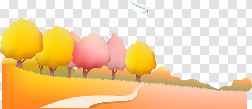 Paper Airplane Landscape Illustration - Flower - Vector Colorful Autumn Transparent PNG