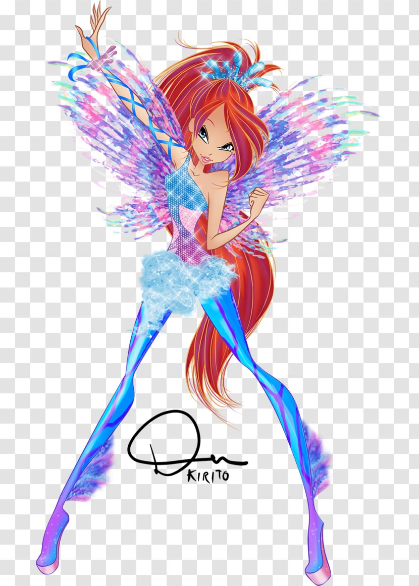 Bloom Stella Sirenix Winx Club - Silhouette - Season 5 DrawingFresh Transparent PNG