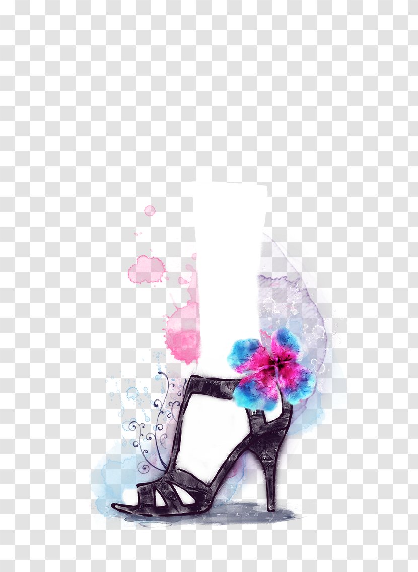 T-shirt High-heeled Footwear Wallet Handbag - Shirt - Sandals Transparent PNG