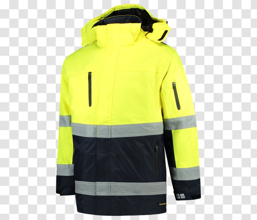 Hoodie Yellow Jacket High-visibility Clothing ISO 20471 - Parca Transparent PNG