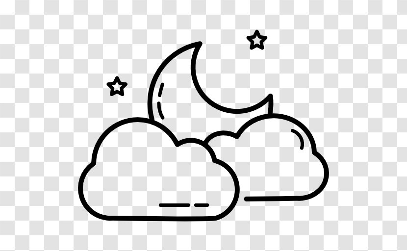 Night Sky Moon Star Clip Art - Inky Clouds Filled The Transparent PNG
