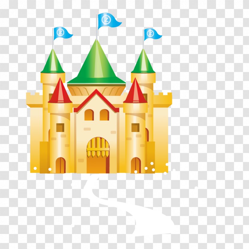 Castle Royalty-free Toy Clip Art - Yellow - Vector Material Transparent PNG