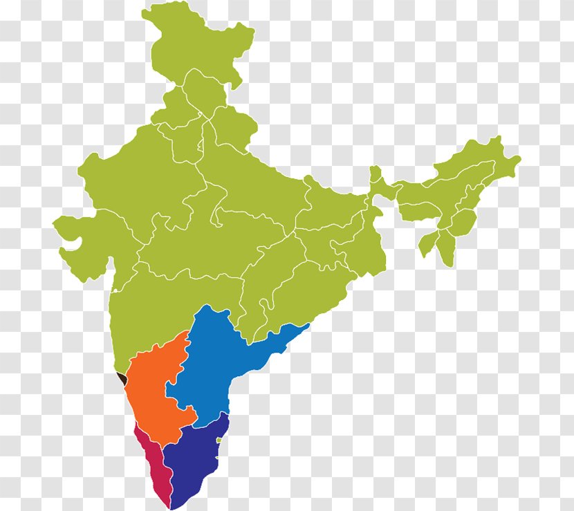 States And Territories Of India Map Transparent PNG