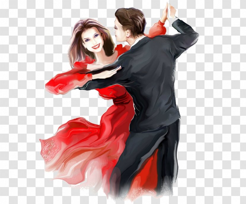 Ballroom Dance Drawing Salsa Waltz - Heart - Couple Transparent PNG