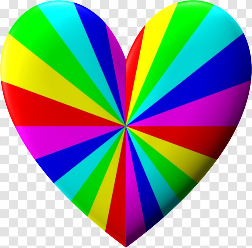 Rainbow Color Heart Valentine's Day Butterfly - Love Transparent PNG