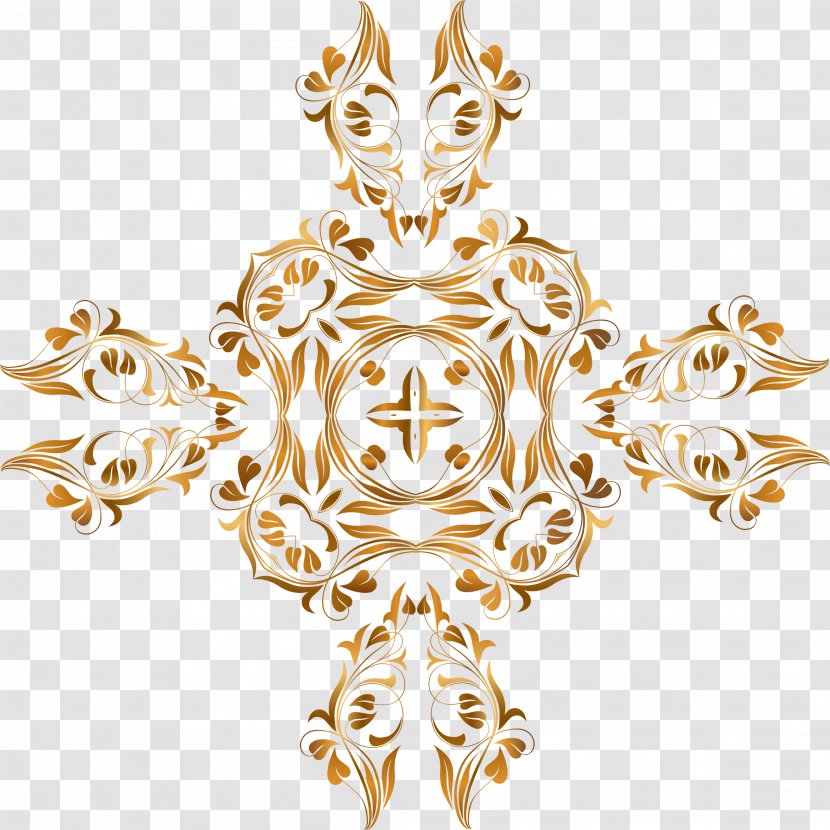 Desktop Wallpaper Clip Art - Symmetry - Gold Flourish Transparent PNG