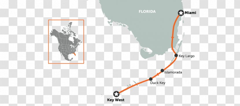 Key West California State Route 1 Overseas Highway Travel Map - Self-driving Transparent PNG